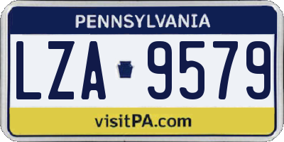PA license plate LZA9579