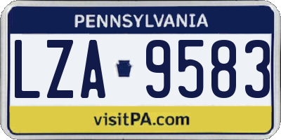 PA license plate LZA9583