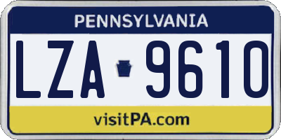PA license plate LZA9610