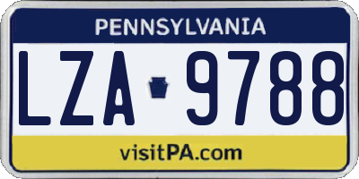 PA license plate LZA9788