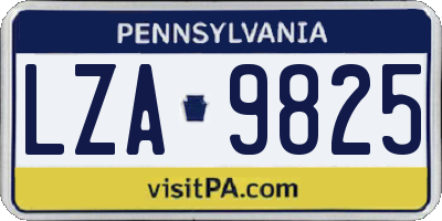 PA license plate LZA9825