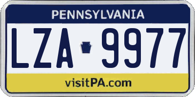 PA license plate LZA9977
