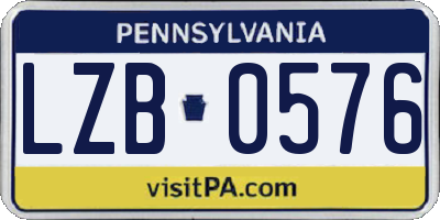 PA license plate LZB0576