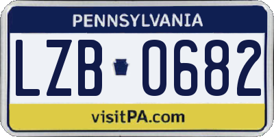 PA license plate LZB0682