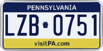PA license plate LZB0751
