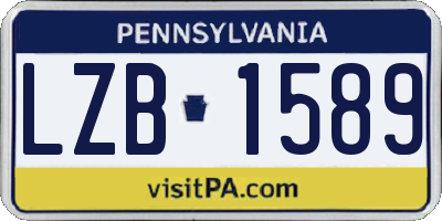 PA license plate LZB1589