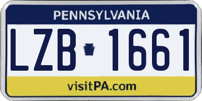 PA license plate LZB1661