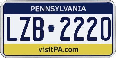 PA license plate LZB2220