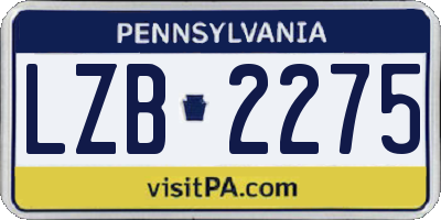 PA license plate LZB2275