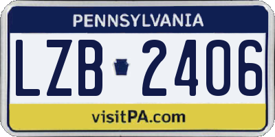 PA license plate LZB2406