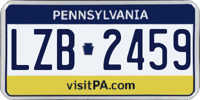PA license plate LZB2459