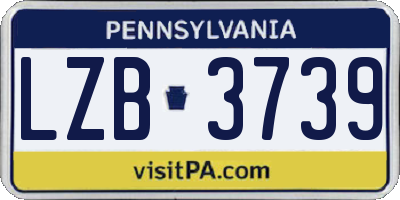 PA license plate LZB3739