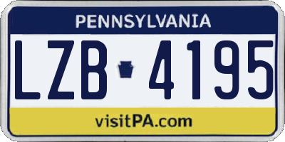 PA license plate LZB4195