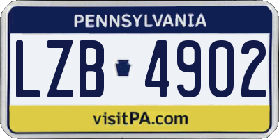 PA license plate LZB4902