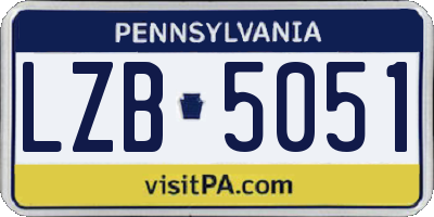 PA license plate LZB5051