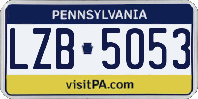 PA license plate LZB5053