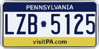 PA license plate LZB5125