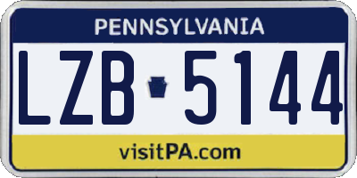PA license plate LZB5144