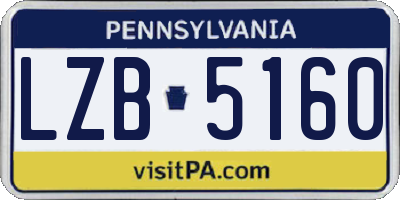 PA license plate LZB5160