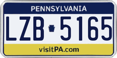 PA license plate LZB5165