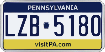 PA license plate LZB5180