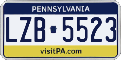 PA license plate LZB5523