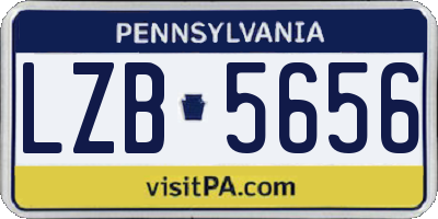 PA license plate LZB5656