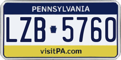 PA license plate LZB5760