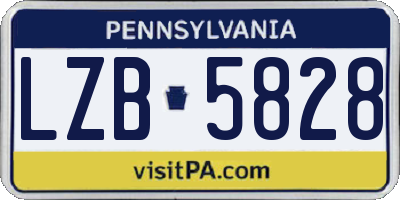 PA license plate LZB5828