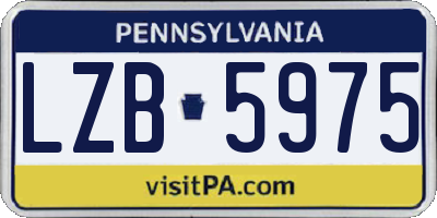 PA license plate LZB5975