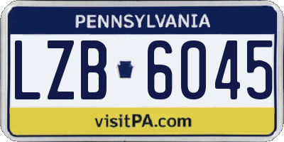 PA license plate LZB6045