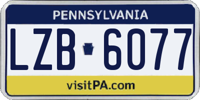 PA license plate LZB6077