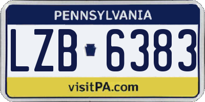 PA license plate LZB6383