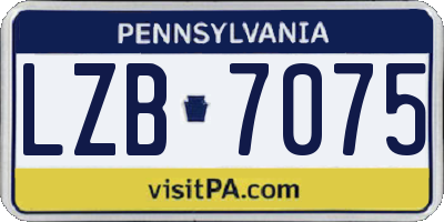 PA license plate LZB7075