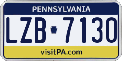 PA license plate LZB7130
