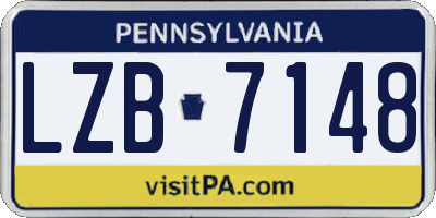 PA license plate LZB7148