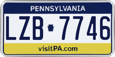 PA license plate LZB7746
