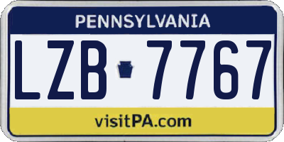 PA license plate LZB7767