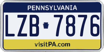 PA license plate LZB7876