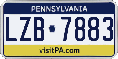 PA license plate LZB7883