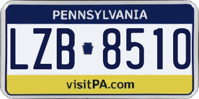 PA license plate LZB8510