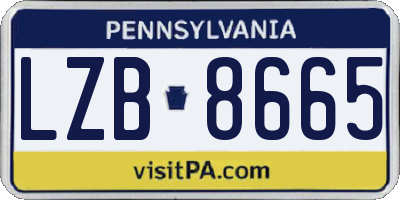 PA license plate LZB8665