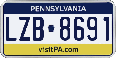 PA license plate LZB8691