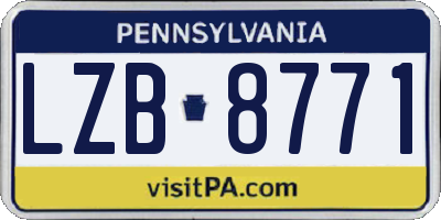 PA license plate LZB8771