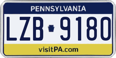 PA license plate LZB9180