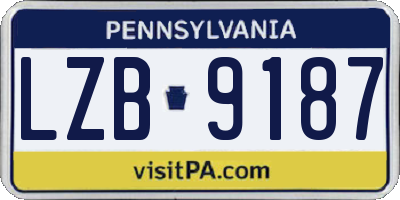 PA license plate LZB9187