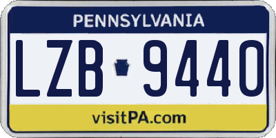 PA license plate LZB9440