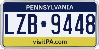 PA license plate LZB9448