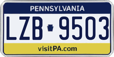 PA license plate LZB9503