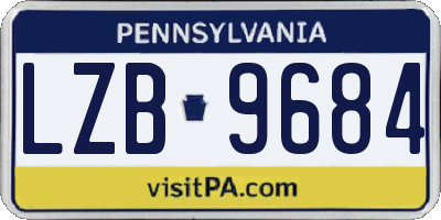 PA license plate LZB9684